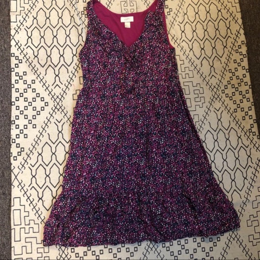 🔴SALE 🔴 LOFT pink dotted ruffle dress 4